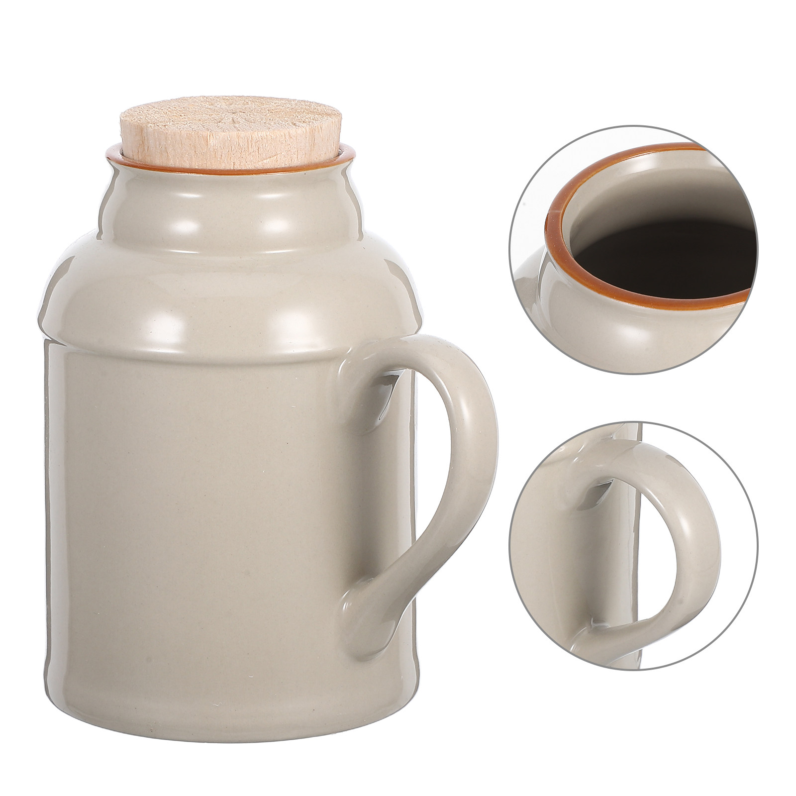 Tea And Coffee Kettle - กาต้มน้ำเซรามิกวินเทจตกแต่งพร้อมฝาปิด กาต้มน้ำสไตล์เรโทรสำหรับชงชา กาแฟ ใช้ในชีวิตประจำวัน