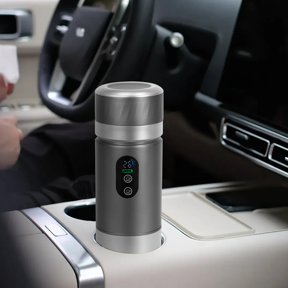 Coffee & Tea Difabis - เครื่องชงกาแฟเอสเพรสโซแบบพกพา พร้อมระบบทำความร้อนในตัว หน้าจอ LED เครื่องชงกาแฟร้อน-เย็นขนาดเล็ก ใช้พลังงานจากแบตเตอรี่