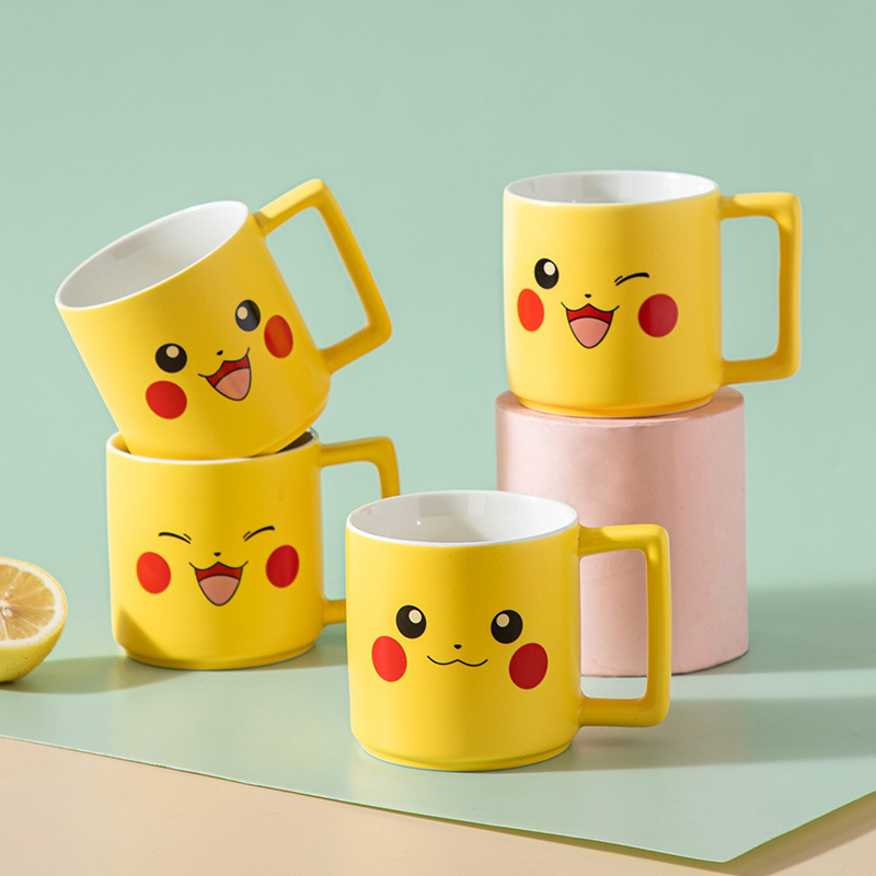 Coffee Y Tea - ใหม่การ์ตูน Pokemon Pikachu แก้วอาหารเช้าถ้วยนมน่ารักเครื่องดื่มบนโต๊ะอาหารถ้วยกาแฟเซรามิคของขวัญขนม Kawaii Drinkware