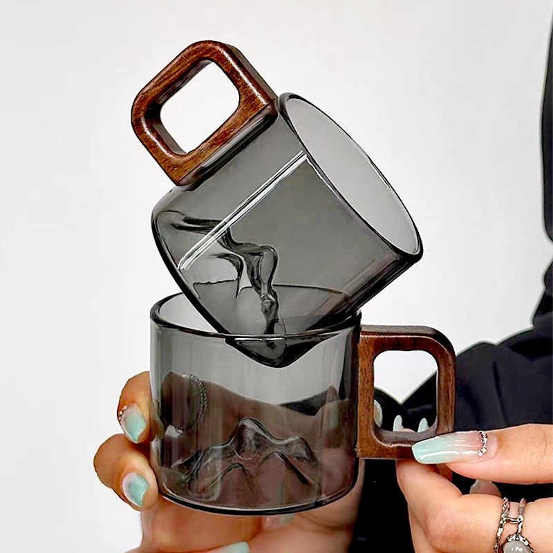Coffee Tea Flask - แก้วแก้วกาแฟหูจับทำจากไม้วอลนัทขนาด110มล. ถ้วยชาอาหารเช้าที่บ้านกาแฟบดใหม่ถ้วยสำหรับนักดื่ม