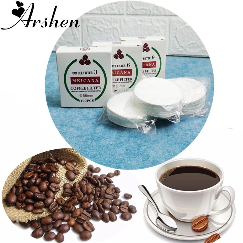 Coffee Tea Replacement - กระดาษกรองแบบมืออาชีพสำหรับเครื่องมือทำครัวเครื่องมือชากาแฟ Aeropress 100ชิ้น/แพ็ค3ขนาด56/60/68มม. เปลี่ยนเครื่องชงกาแฟแบบมืออาชีพ