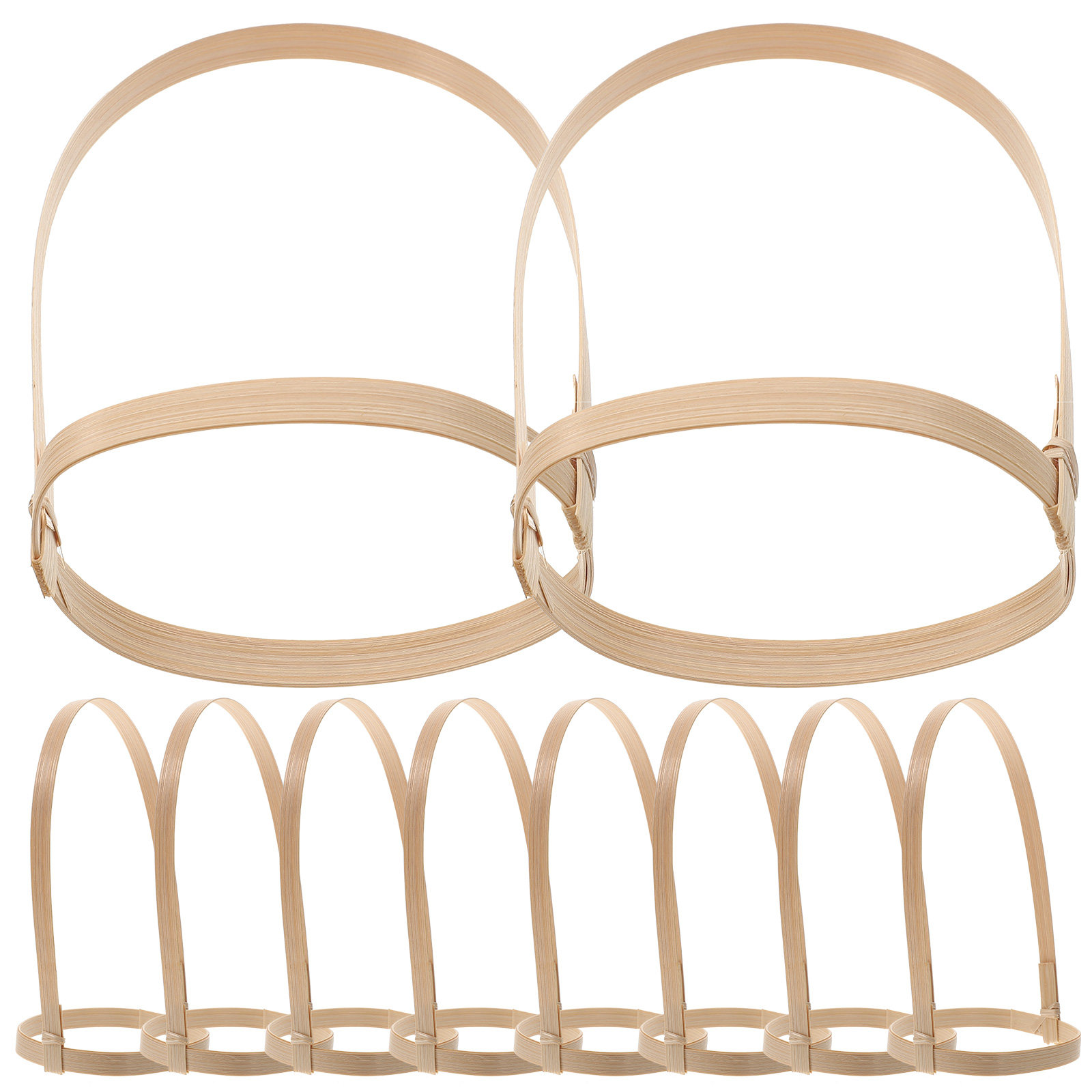 Coffee Tea Holders - ที่ใส่แก้วกาแฟแบบพกพา 10 ชิ้น ทำจากไม้ไผ่ ที่วางแก้วแบบสาน ถาดใส่แก้วแบบพกพา