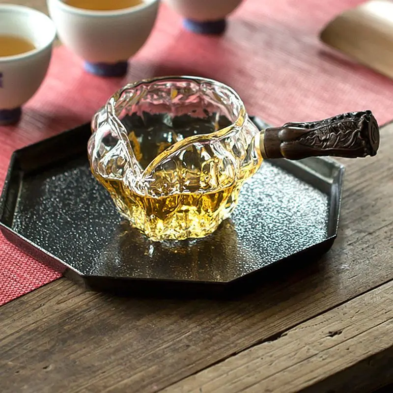 Coffee Tea Decanter - แก้วเสิร์ฟชาเหยือกขวดเหล้า,ด้ามไม้,จีน Gongfu Chahai เหยือกชาแก้วชาถ้วยกาแฟหม้อนม