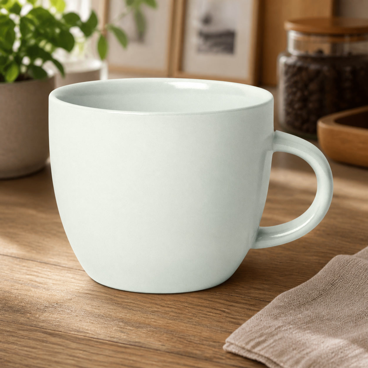 Coffee Tea Green - แก้วมัคเซรามิกสีเขียวอ่อนขนาด 16 ออนซ์ รุ่น Avesta พร้อมด้ามจับที่จับสบาย