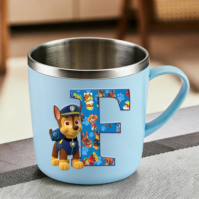 Coffee Y Tea - แก้วนมสแตนเลส Paw Patrol ลายการ์ตูน ตัวอักษร A-Z