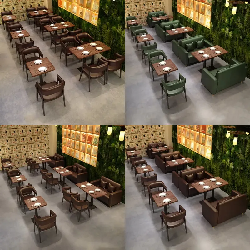 Coffee Tea Thai - ชุดโต๊ะและเก้าอี้ไม้สไตล์โมเดิร์นสำหรับร้านกาแฟไทย ประหยัดพื้นที่ เหมาะสำหรับร้านอาหารฟาสต์ฟู้ดและร้านน้ำชา
