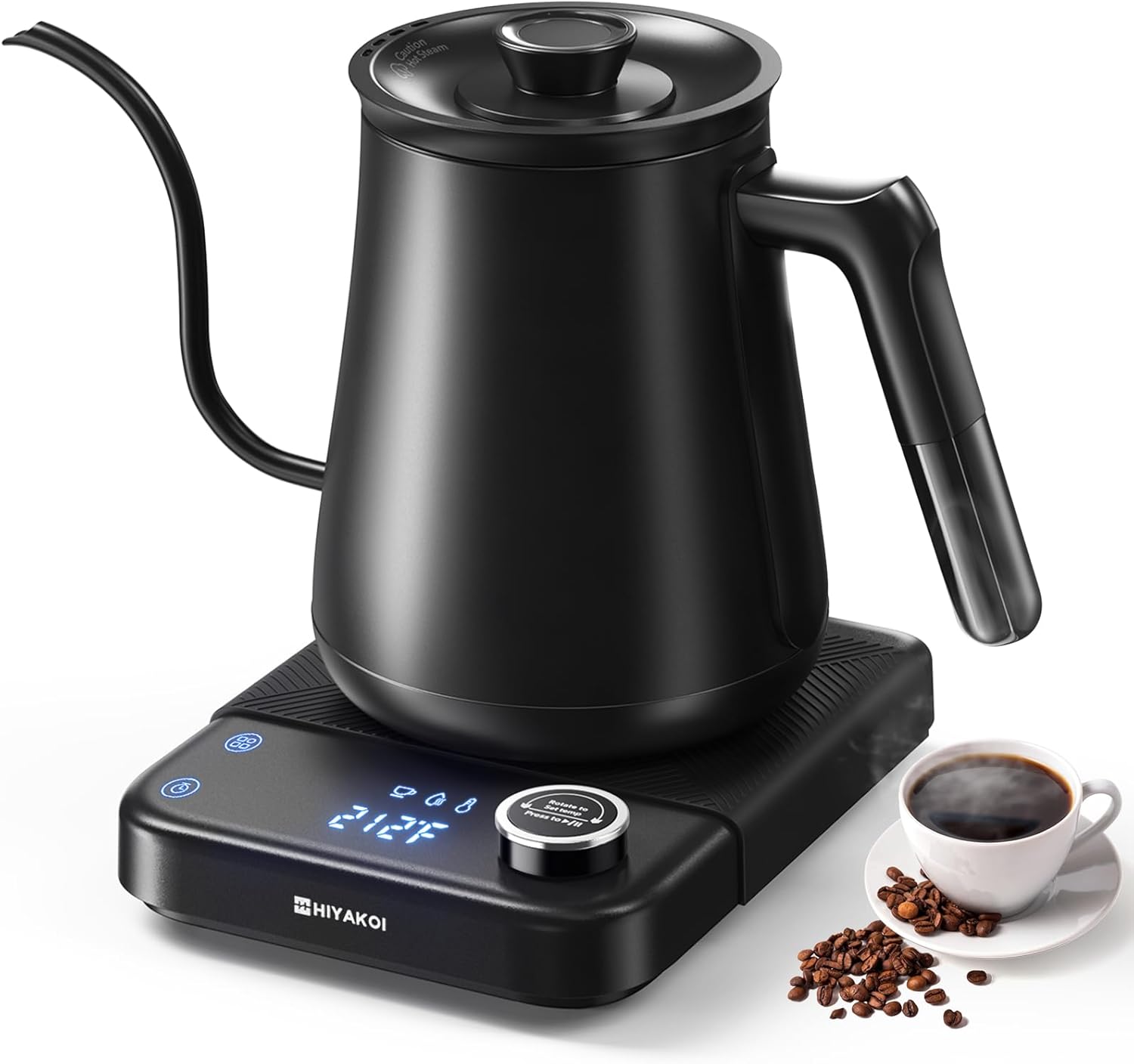 Tea And Coffee Kettle - กาต้มน้ำไฟฟ้าแบบคอห่าน ±1 ℉ ควบคุมอุณหภูมิได้, กาต้มน้ำแบบเทสำหรับกาแฟและชา, ระบบทำความร้อนเร็ว