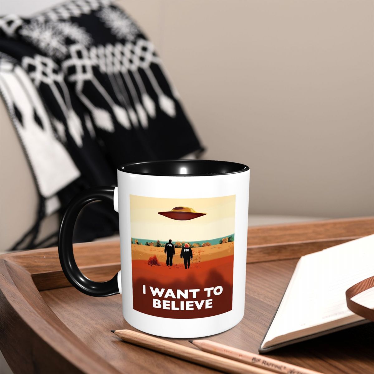 Coffee X Tea - แก้วเซรามิคตลกๆ ลาย FBI X Files I