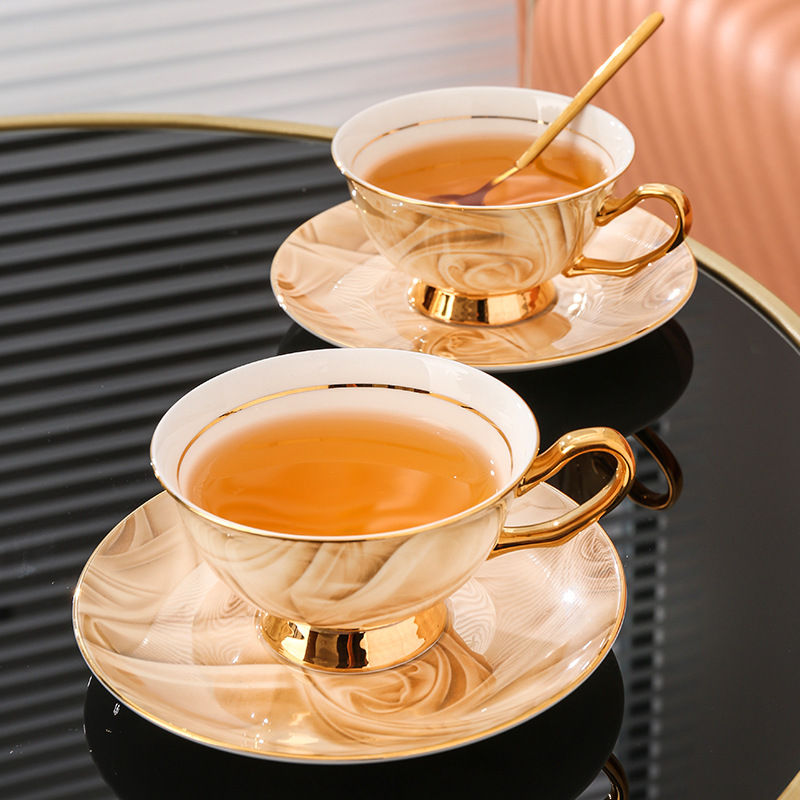 Coffee Tea Set - ประณีตของที่ระลึก Bone China ถ้วยกาแฟชุดจานรอง Creative Water