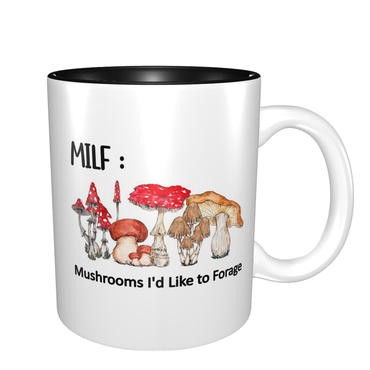 Coffee Tea Like - แก้วกาแฟเซรามิกตลกๆ ลายเห็ด MILF แก้วน้ำชา แก้วนม ของขวัญสำหรับผู้หญิงและผู้ชาย