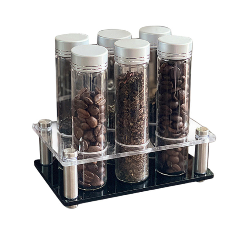 Coffee Tea Set - เมล็ดกาแฟคอนเทนเนอร์แบบพกพา Coffee Storage Jar ชั้นวางแก้วชาหลอดขวดซิลิโคนช่องทาง Espresso