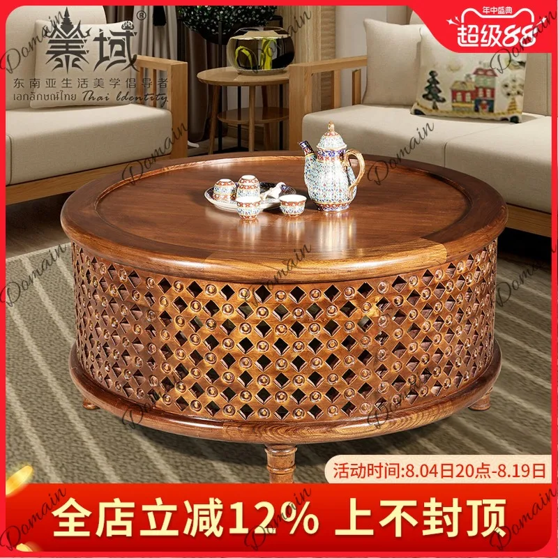 โต๊ะกาแฟทรงกลมไม้เนื้อแข็งสีเข - Coffee Tea Thai บทวิจารณ์และราคา