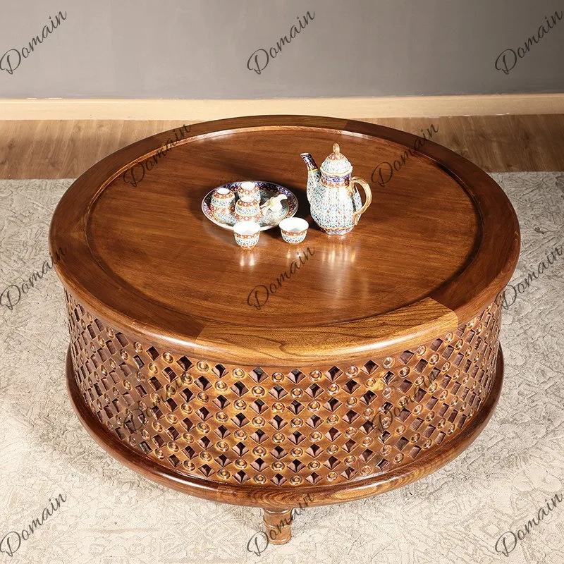 โต๊ะกาแฟทรงกลมไม้เนื้อแข็งสีเข - Coffee Tea Thai บทวิจารณ์และราคา