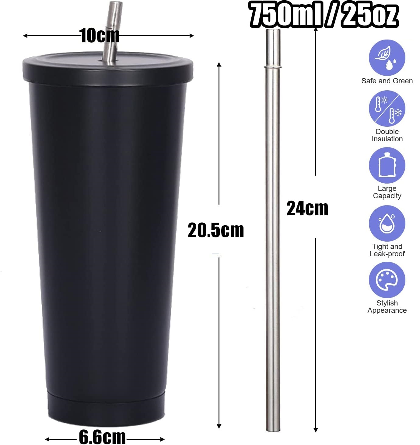 แก้วน้ำเก็บความเย็นสองชั้น ขนา - Coffee Tea Tumbler บทวิจารณ์และราคา