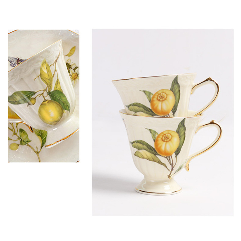 ชุดน้ำชาเซรามิกสไตล์เรโทรลายเล - Lemon Tea Coffee บทวิจารณ์และราคา
