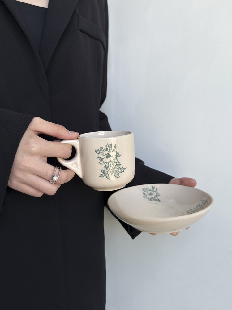 แก้วกาแฟเซรามิกลายใบไม้สีเขียว - Coffee Tea Green บทวิจารณ์และราคา