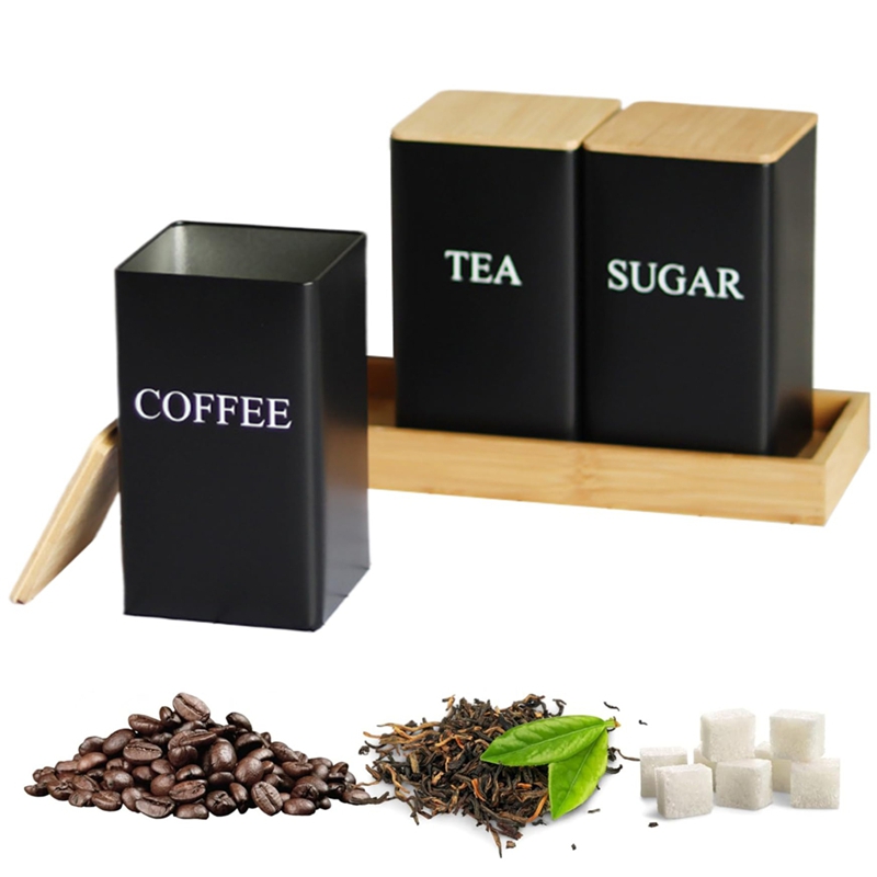 ชุดกระป๋องชา กาแฟ น้ำตาล 3 ชิ้ - Coffee Tea Canister Set บทวิจารณ์และราคา