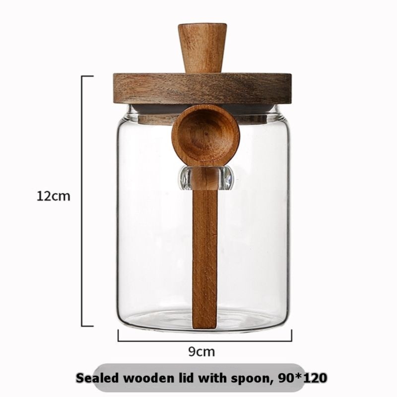ชุดโหลแก้ว ABJI พร้อมฝาไม้และช - Coffee Tea Canister Set บทวิจารณ์และราคา