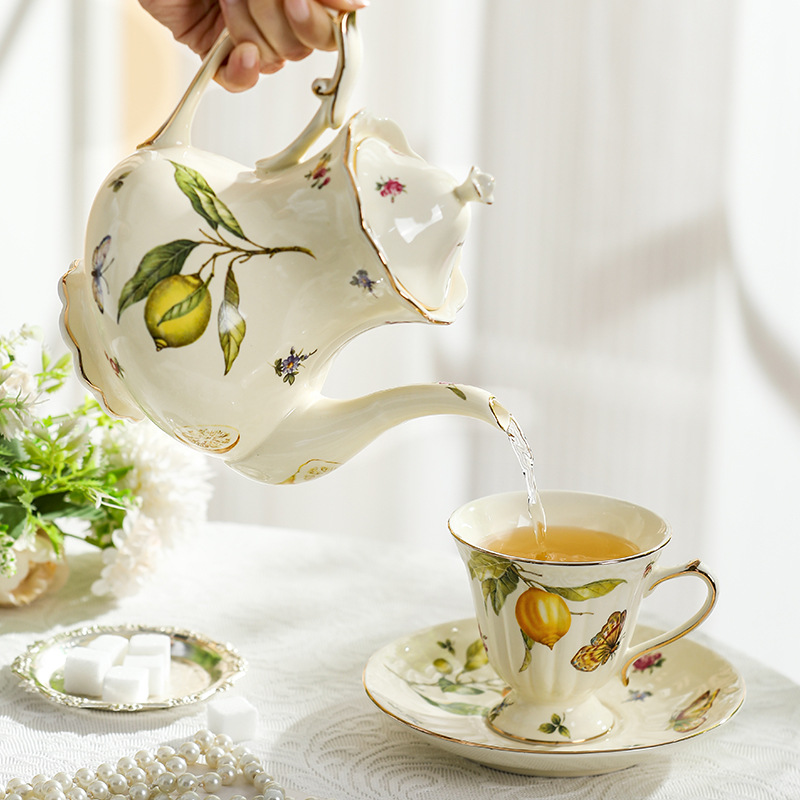 ชุดน้ำชาสไตล์ชนบทยุโรป, กาน้ำช - Lemon Tea Coffee บทวิจารณ์และราคา