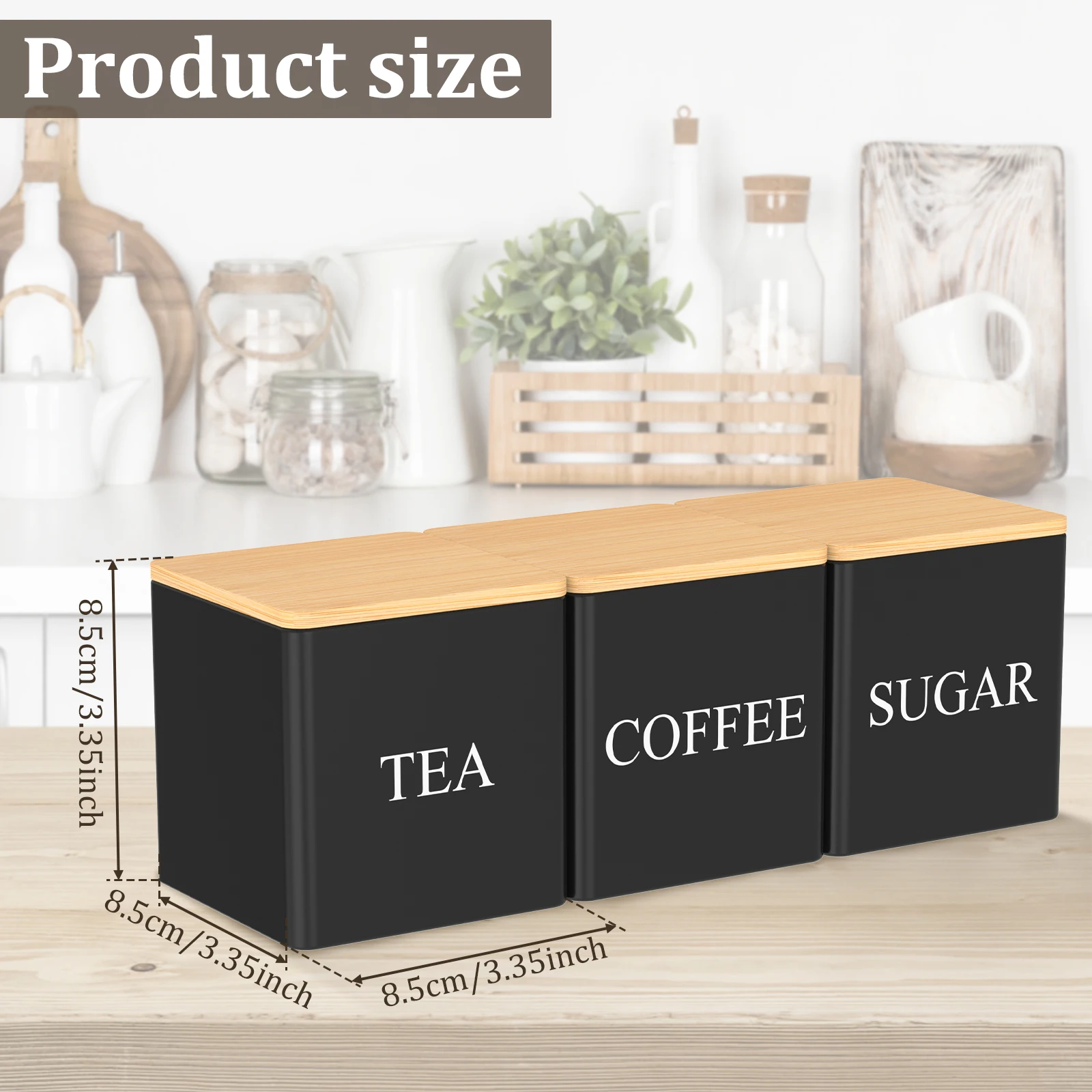 ชุดกระป๋องชา น้ำตาล กาแฟ 3 ชิ้ - Coffee Tea Canister Set บทวิจารณ์และราคา