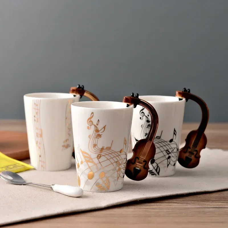 แก้วเซรามิกรูปกีตาร์ลายโน้ตดนต - Lemon Tea Coffee บทวิจารณ์และราคา
