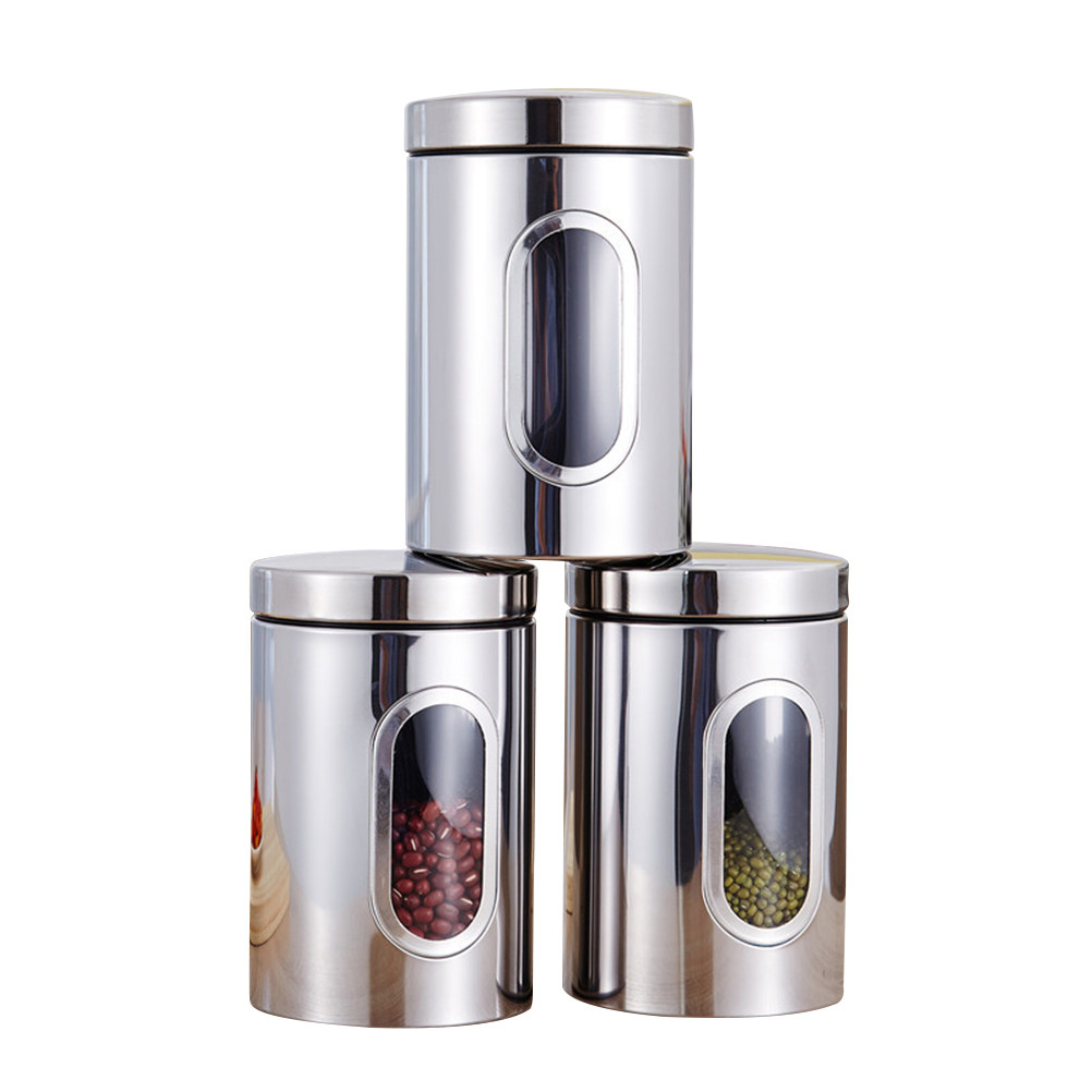 ชุดกระปุกเก็บอาหารสแตนเลสปิดผน - Coffee Tea Canister Set บทวิจารณ์และราคา