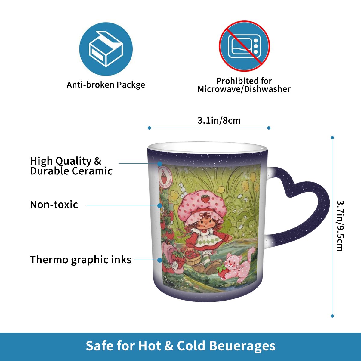 แก้วกาแฟเซรามิคลายสตรอว์เบอร์ร - Coffee Tea Like บทวิจารณ์และราคา