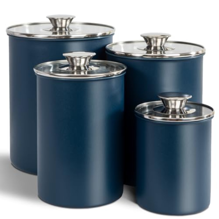 ชุดกระป๋องเก็บอาหารสแตนเลส 4 ช - Coffee Tea Canister Set บทวิจารณ์และราคา