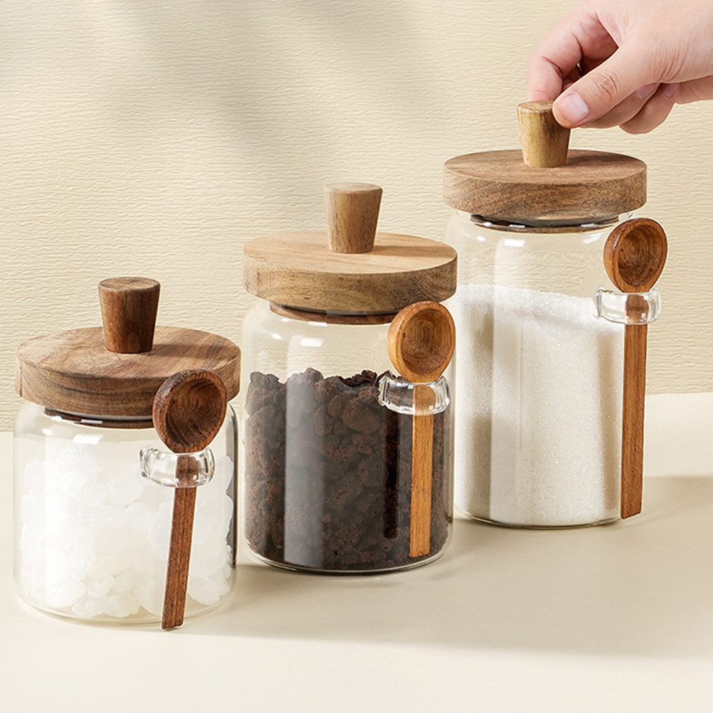 โถแก้วเก็บเมล็ดกาแฟ ฝาไม้ปิดสน - Coffee Tea Holders บทวิจารณ์และราคา