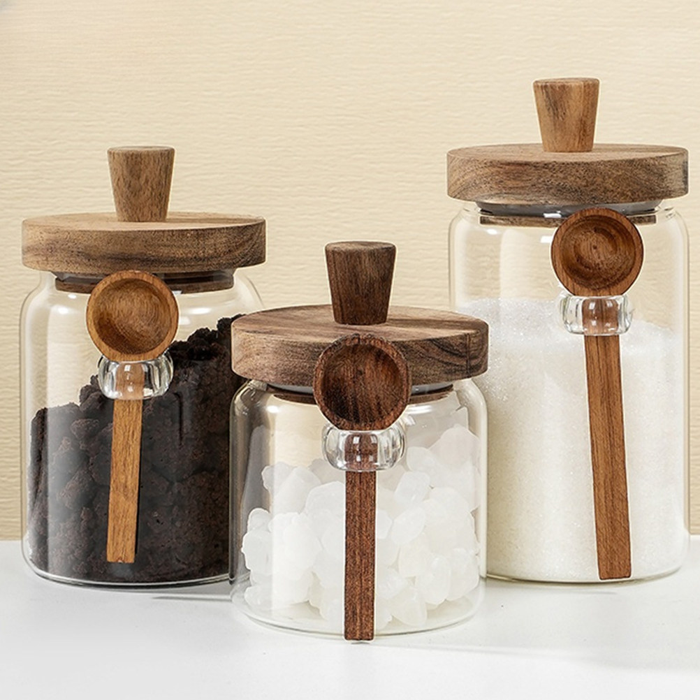 โถแก้วเก็บเมล็ดกาแฟ ฝาไม้ปิดสน - Coffee Tea Holders บทวิจารณ์และราคา
