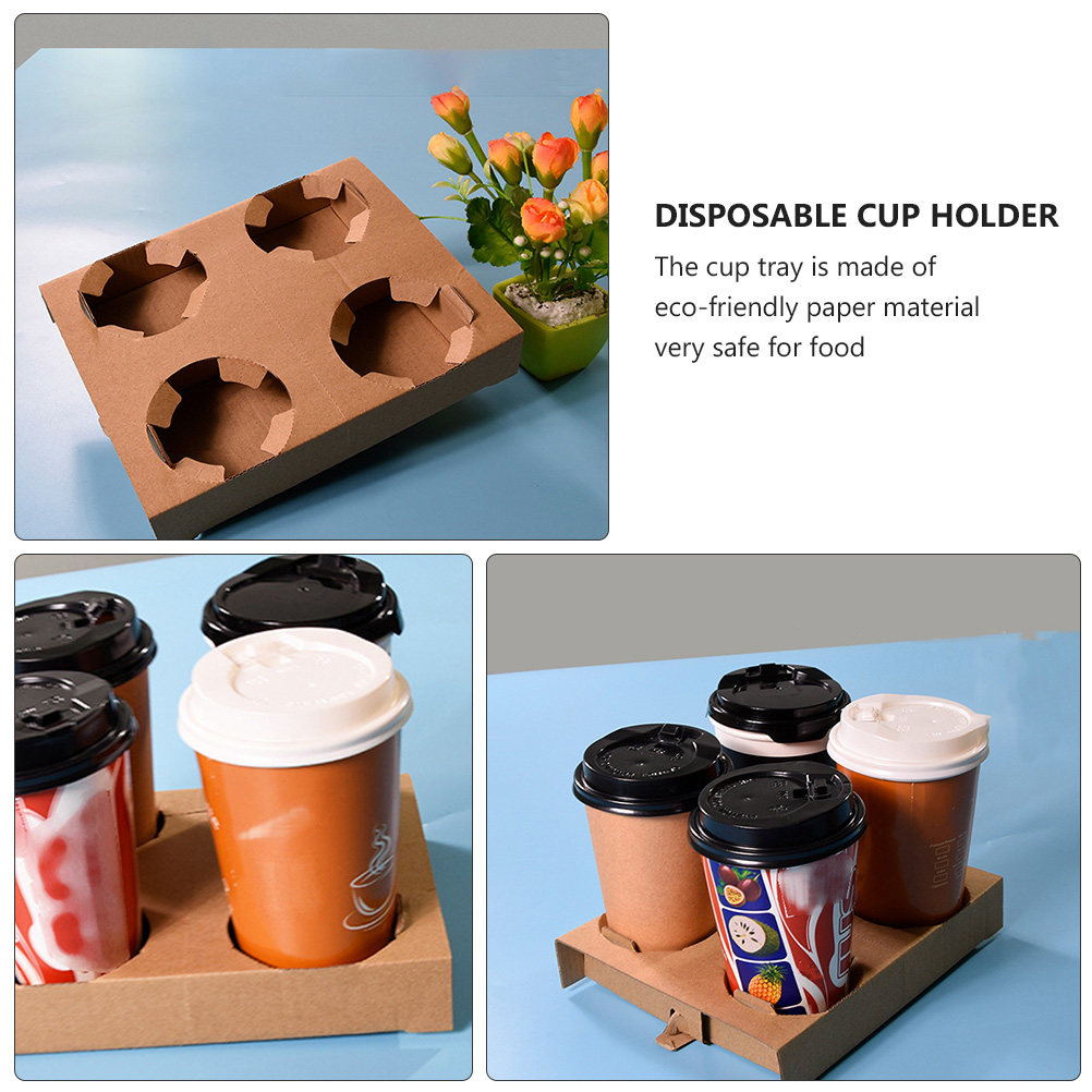 ถาดใส่เครื่องดื่มกระดาษย่อยสลา - Coffee Tea Holders บทวิจารณ์และราคา