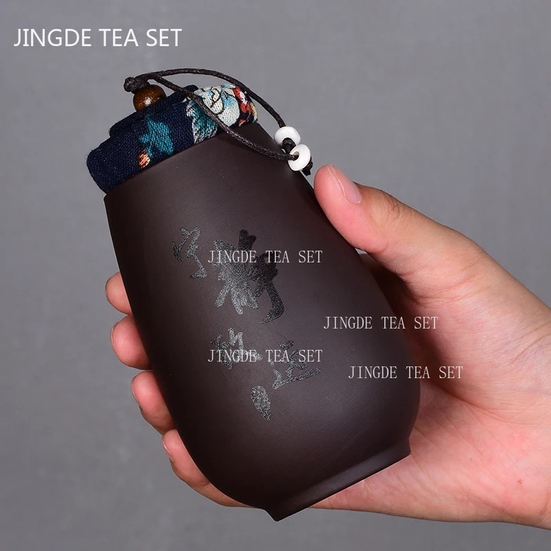 จีนทรายสีม่วงชาขนาดเล็ก Jar บ้ - Coffee Tea Canister Set บทวิจารณ์และราคา