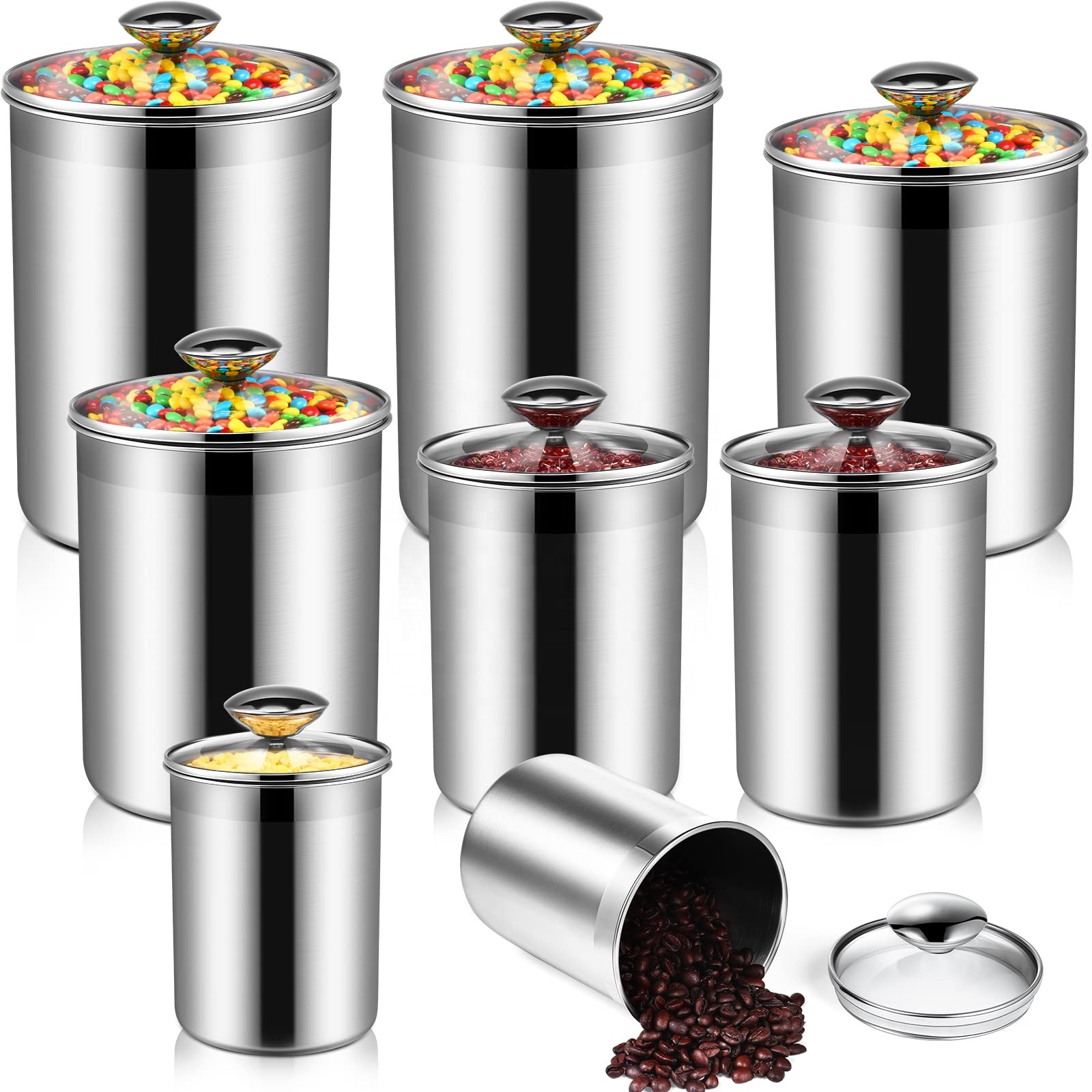 ชุดกระป๋องเก็บอาหารสแตนเลสสำหร - Coffee Tea Set บทวิจารณ์และราคา