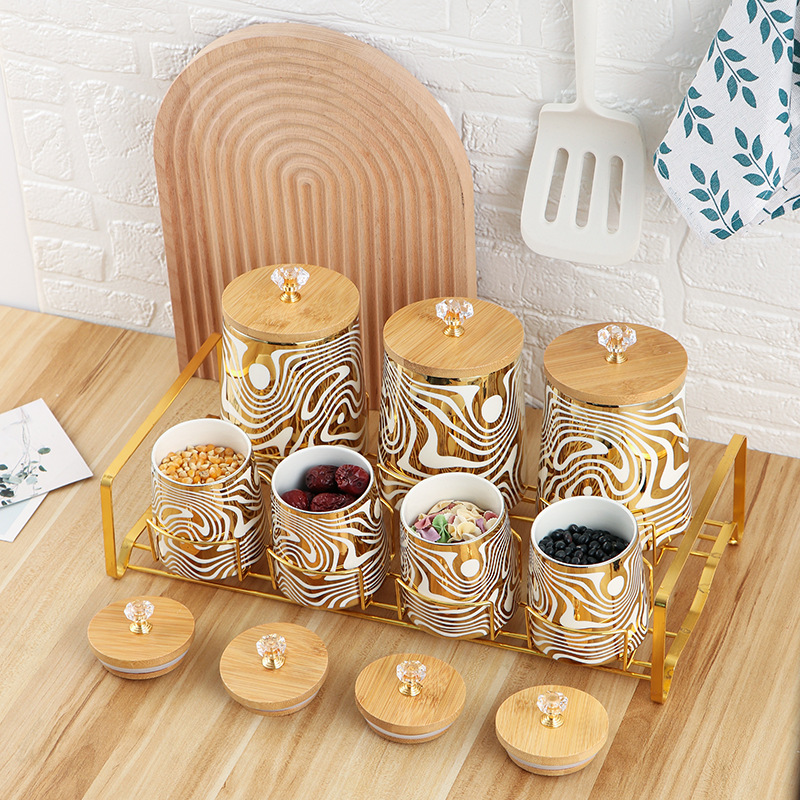 ชุดกระป๋องครัวเซรามิกเคลือบ 7  - Coffee Tea Canister Set บทวิจารณ์และราคา