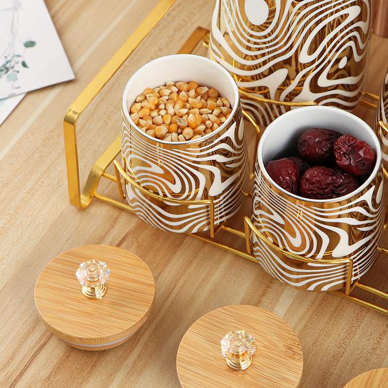 ชุดกระป๋องครัวเซรามิกเคลือบ 7  - Coffee Tea Canister Set บทวิจารณ์และราคา