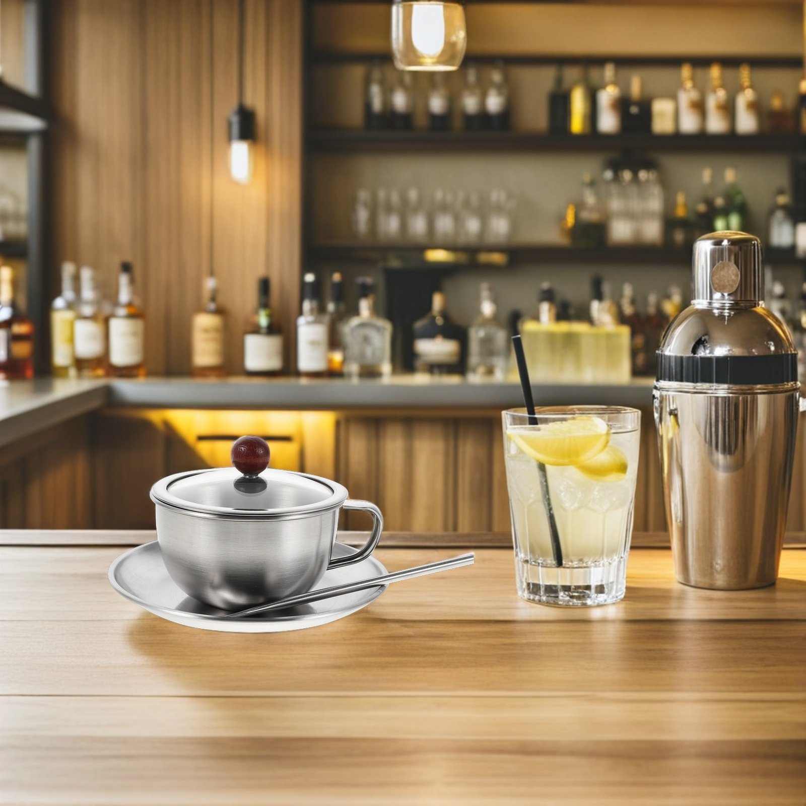 ชุดกาแฟวินเทจ 1 ชุด แก้วสแตนเล - Coffee Tea Set บทวิจารณ์และราคา